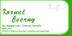 kornel cserny business card