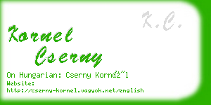 kornel cserny business card